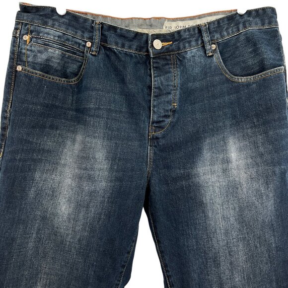 RJR Rocha John Men's Straight Leg Mid Rise Regular Buttons Blue Jeans Size 40x32 - Picture 3 of 14
